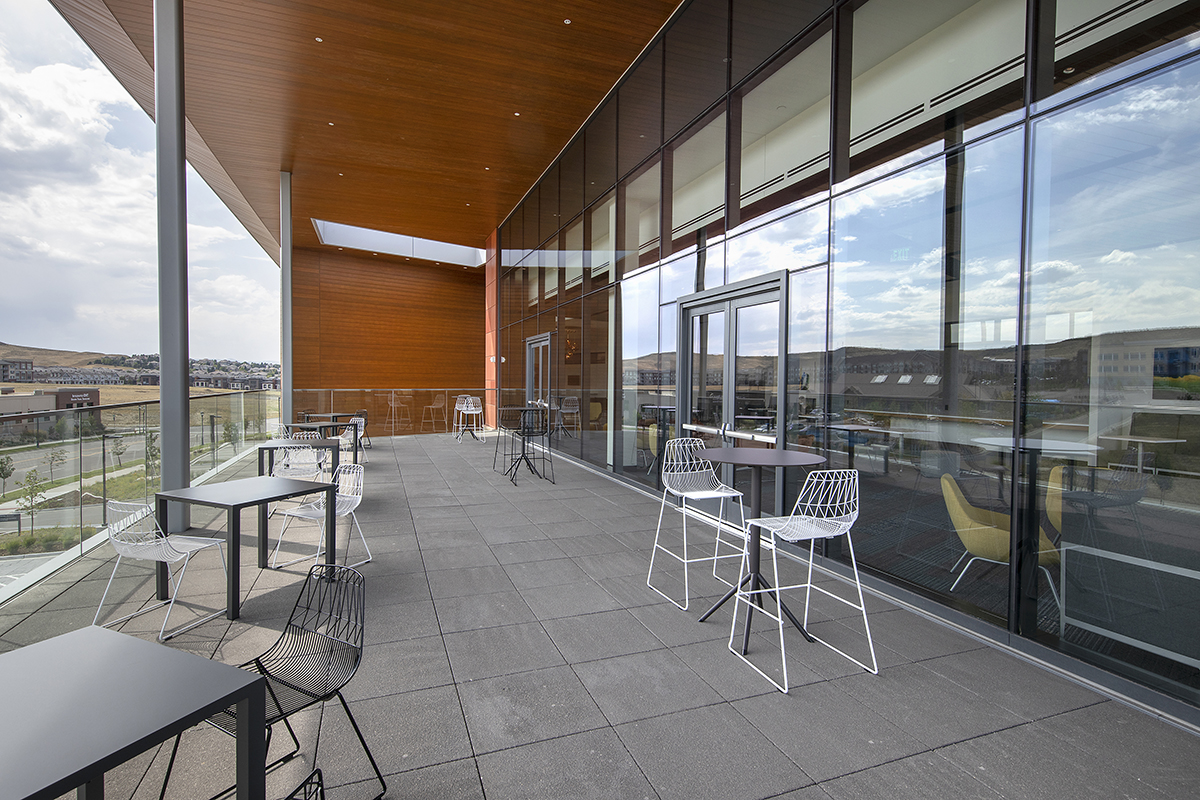 terrace in the reception space at The Conference Center at RidgeGate